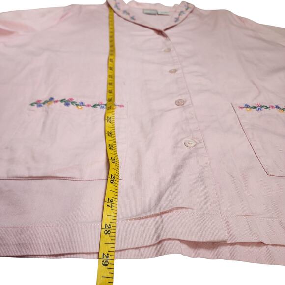 Blair Womens Vintage Ditzy Floral Embroidered Button Down Shirt Plus Size 2XL - Picture 10 of 10